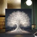 Peinture diamant arbre de vie mythique blanc kit de point de croix broderie 5D décor mosaïque