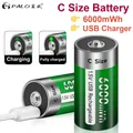 PALO-Batterie aste USB 1.5V 6000mWh LR14 taille C lampe de poche eau cuisinière à gaz