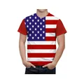 T-shirt manches courtes pour homme vêtement Vintage imprimé drapeau américain 3d Hip Hop à la