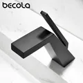 Becola robinet de lavabo noir/Chrome à une poignée robinets d'évier montés sur le pont mélangeur