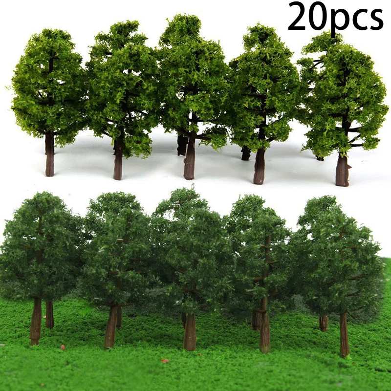 Arbres miniatures de 7cm, 20 pièces, décor de micro paysage, modèle rw, mise en page de train, construction d'arbres, bricolage, jouets de décoration