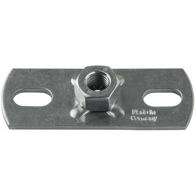 Montageplatte M8/M10 Grundplatte 80 x 30 x 3 mm verzinkt Gewindeplatte Image