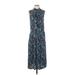 Who What Wear Casual Dress - A-Line High Neck Sleeveless: Blue Dresses - Women's Size Small