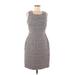 Worthington Casual Dress - Sheath Scoop Neck Sleeveless: Gray Dresses - Women's Size 8