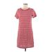 Old Navy Casual Dress - Shift: Red Stripes Dresses - Women's Size Medium