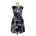 Adrianna Papell Casual Dress - Mini Crew Neck Sleeveless: Blue Dresses - Women's Size 16