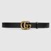 414516 Ap00t 1000 Belt Leather With Gold Double G Buckle Slim 3cm (GGB1009)