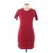 Jonathan Martin Casual Dress - Mini: Burgundy Solid Dresses - Women's Size Medium