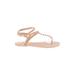 South Beach Sandals: Tan Solid Shoes - Women's Size 39 - Open Toe