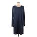 Toad & Co Casual Dress - Sweater Dress: Blue Dresses - Women's Size Medium