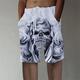 Herren Shorts Kurze Hosen Sommer-Shorts Strandshorts Kurze Hosen Baggy Shorts Kurze Hosen Elastische Taille Gerade geschnitten Totenkopf Motiv Grafik-Drucke Komfort Atmungsaktiv Kurz Sports Outdoor