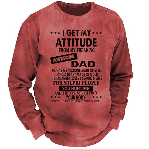 Langes Ärmel Grafik Sweatshirt für Herren Ich bekomme meine Einstellung von meinem großartigen Vater Lustiges Familiengeschenk Image