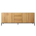Dovetail Furniture 86.5" Wide 3 Drawer Sideboard Wood in Brown | 34 H x 86.5 W x 17.75 D in | Wayfair DOV12227