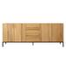 Dovetail Furniture 86.5" Wide 3 Drawer Sideboard Wood in Brown | 34 H x 86.5 W x 17.75 D in | Wayfair DOV12227