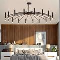 Sputnik Chandelier Metal Chandelier 3 Color Light 12/15/18/24 Head Chandelier in Black for Bedroom,Living Room,Dining Room 85-265V