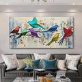 Hand Painted Wall Art Canvas Painting Birds Branch Landscape Oil Painting Animal Picture Home Decor Frameless