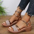 Women's Sandals Bling Bling Shoes Wedge Sandals Sparkling Shoes Summer Sparkling Glitter Wedge Heel Open Toe Casual Faux Leather Glitter Ankle Strap Silver Gold