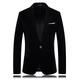 Men's Casual Blazer Jacket Blazer Plus Size Regular Standard Fit Solid Colored Single Breasted One-button Black Burgundy Navy Blue Blue 2024