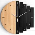 Wood Wall Clock Quartz Analog Silent Non-Ticking Decorative Modern Wall Clock Battery Operated for Living Room Bathroom Bedroom Kitchen Office School