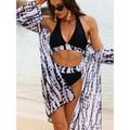 Women's Swimwear Bikini Cover Up Three Piece Normal Swimsuit 3-Piece Printing Tie Dye Beach Wear Holiday Bathing Suits