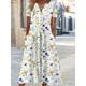 Women's Casual Dress Shift Dress Swing Dress Floral Pocket Print V Neck Midi Dress Active Fashion Outdoor Vacation Short Sleeve Regular Fit White Royal Blue Blue Spring Summer S M L XL XXL