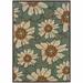 Blue/Brown Rectangle 9' x 13' Area Rug - Winston Porter Ceasar Floral Seafoam Indoor/Outdoor Area Rug, Polypropylene | Wayfair