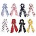 Lurrose 8pcs Long Silk Hair Band Printed Bowknot Hair Knot Ponytail Holders Hair Ropes for Women Girls Ladies (Mixed Color)