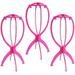 Dreamlover Wig Stand for .. Multiple Wigs Wig Head .. Stand Wig Holder Head .. for Wigs Hot Pink .. 3 Pack