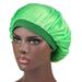 Horplkj Skin Care Wide Elastic Band Satin Sleep Bonnet Soft Night Sleeping Cap for Women Beauty Mint Green One Size
