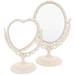 2Pcs Vanity Mirror Desk Mirror Makeup Mirror Dressing Table Mirror 360Â° Swivel Desktop Mirror