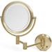 Jerdon Wall-Mounted Makeup Mirror with LED lighting - 8.5 Round Mirror Frame - 8X Magnification - Gold Finish - Direct-Wired- Model HL88BGLD