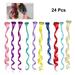 24 Pcs Hair Extensions Clip in Human Fake Children s Accessories Curly Wig Highlights Ladies Wigs Colored