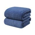 YOLOKE 2 Piece Navy Stripe Large Bath Towels Set Oversized Bath Sheet Super Soft Breathable Jumbo Bathroom Towels Highly Absorbent Shower Towel Quick Dry Beach Chair Towel