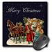 3dRose Santa Claus Delivering Presents in a Horse Drawn Sleigh Mouse Pad 8 by 8 inches