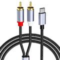 solacol Type-C To RCA Cable RCA Male Stereo Audio Aux Cable Adapter 1.2M For Power Amplifier Car Home Thea-ter Speaker And More