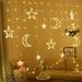 Star and Moon String Lights Ramadan Decorations LED Curtain Light for Bedroom USB Powered Light Fairy String Lights with Cable Clips Wedding Party