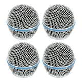 Uxcell 4pcs Mesh Microphone Grill Head for SM58 Wired Microphone Ball Head Replace for DIY Mic Grill Head Part Accessory