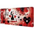 OWNTA Valentine s Day Love Hearts Pattern Rectangular Extended Desk Pad with Non-Slip Rubber Bottom Suitable for Home Office Desktop Mat Gaming Pad Gaming Mouse Pad