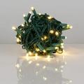 Stiwee 5mm LED Warm White Lights LED String Lights; 50 Lights Green Wire 25ft (Balled Set)