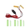 Universal 6V AA + AAA Battery Eliminators USB Power Supply Cable 4Pcs AA + AAA