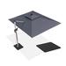 Purple Leaf 9' X 12' Solar Powered LED Patio Umbrella Outdoor Rectangle Umbrella w/ Steel Plate Base in Gray | 108 H x 144 W x 108 D in | Wayfair