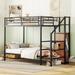 Mason & Marbles Awendela Metal Platform Storage Bed Metal in Black/Brown | 67 H x 41 W x 92.7 D in | Wayfair 69DF1A99D22348399C00FBE05939F543