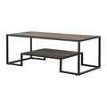 17 Stories Gordonville Coffee Table Wood/Metal in Black/Brown | 17.5 H x 44.6 W x 20.4 D in | Wayfair 664F674CEB0745E9BB956BC6CC265CF3