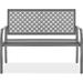 Red Barrel Studio® Outdoor Bench 2-Person Metal Steel Benches Furniture For Garden, Patio, Porch, Entryway W/Geometric Backrest | Wayfair