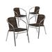 Latitude Run® 4 Pack Commercial Aluminum & Dark Brown Rattan Indoor-outdoor Restaurant Stack Chair | 29 H x 22 W x 22 D in | Wayfair