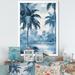 Wrought Studio™ Vintage Palm Trees Shadows I - Palms & Palm Trees Wall Art Living Room Canvas, Cotton in Blue | 20 H x 12 W x 1 D in | Wayfair