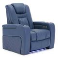 More4Homes Broadway Cinema Electric Recliner Chair Usb Charging Led Base (blue)