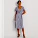 Polo By Ralph Lauren Dresses | Lauren Ralph Lauren - Women's Ruffle-Trimmed V-Neck A-Line Dress | Color: Blue/Cream | Size: 4