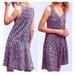Anthropologie Dresses | Anthropologie Maeve Dress Xs Multicolor Zig-Zag Knit Lined Sleeveless Swing | Color: Blue/Purple | Size: Xs