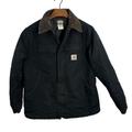 Carhartt Jackets & Coats | Carhartt Mens Quilted Lined Canvas Chore Barn Black Jacket C03-Blk Corduroy L | Color: Black | Size: L